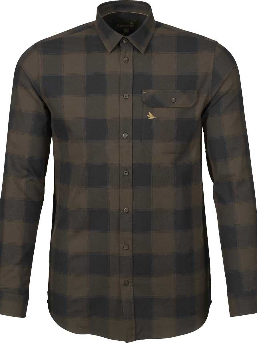 SEELAND Highseat Shirt - Mens 100% Cotton - Hunter Brown