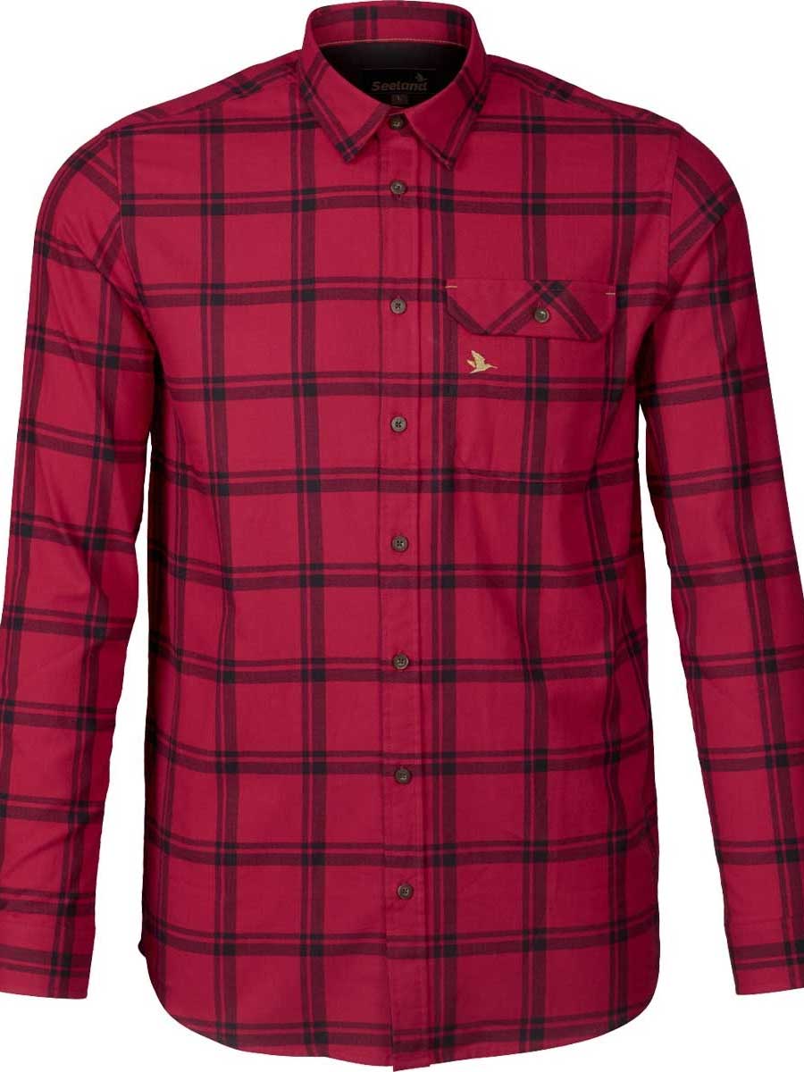 SEELAND Highseat Shirt - Mens 100% Cotton - Hunter Red