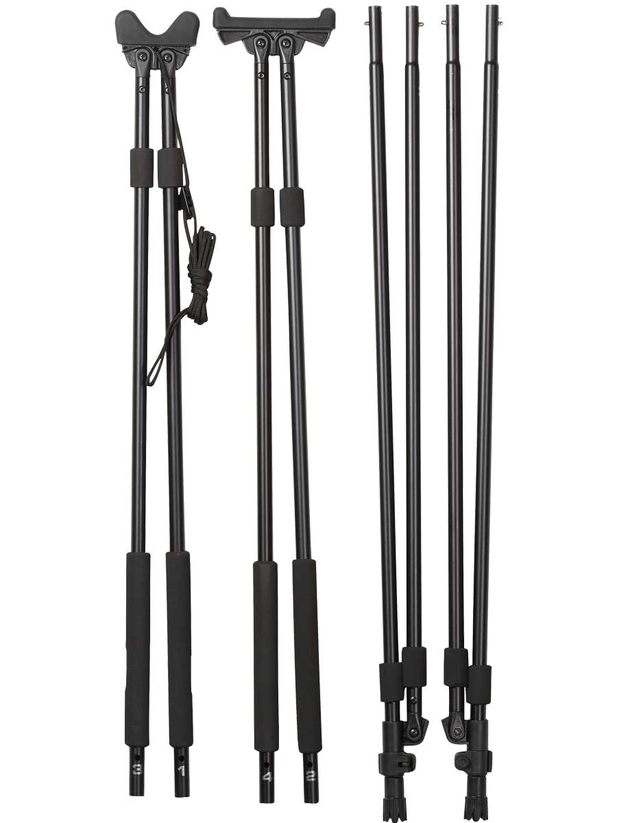 SEELAND Shooting Stick - Lightweight 4 Legged- Aluminium - Black