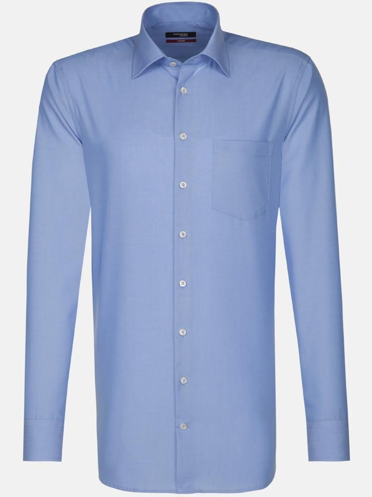 SEIDENSTICKER Shirt - Men's Fil a Fil Business Kent - Regular Fit - Blue