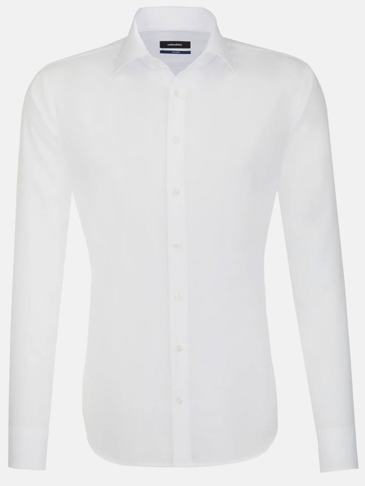 SEIDENSTICKER Shirts - Men's Poplin Business Kent - Shaped Fit - White