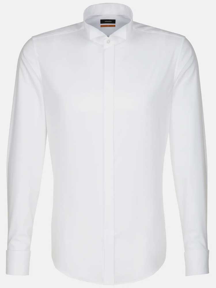 SEINDENSTICKER Shirts - Men's Evening Wing Collar - Slim Fit - White