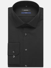 Load image into Gallery viewer, SEIDENSTICKER Shirts - Men&#39;s Poplin Business Kent - Shaped Fit - Black
