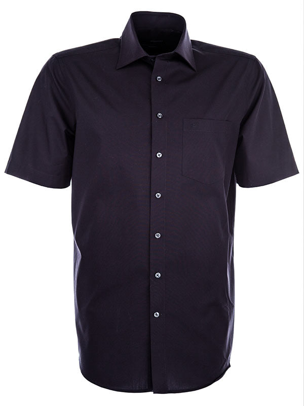 Seidensticker Short Sleeve Shirt - Splendesto Pure Cotton - Black