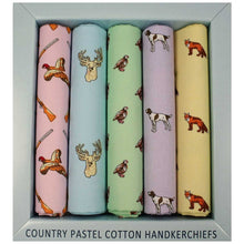 Load image into Gallery viewer, Soprano - 5 Cotton Hankies Gift Set - Country Pastel
