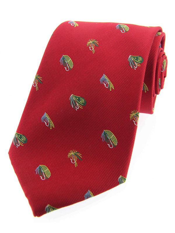 Soprano - Red Fly Fishing Woven Silk Country Tie