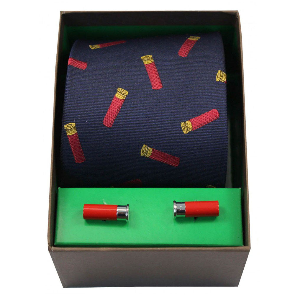 Soprano - Tie & Cufflink Gift Set - Gun Cartridges On Navy