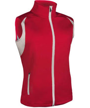 Load image into Gallery viewer, Sunderland Ladies Bromley Water Repellent Fleece Golf Gilet - Cherry / Silver

