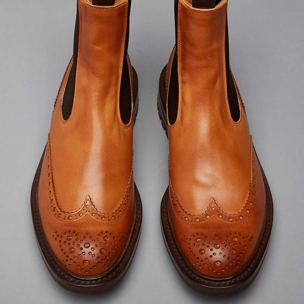 Tricker's Henry Elastic Brogue Boots - Dainite Sole