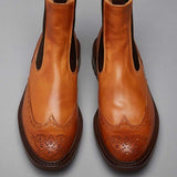 Tricker's Henry Elastic Brogue Boots - Dainite Sole
