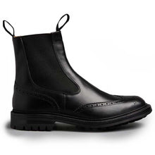 Load image into Gallery viewer, Tricker&#39;s Henry Elastic Brogue Boots - Black Calf
