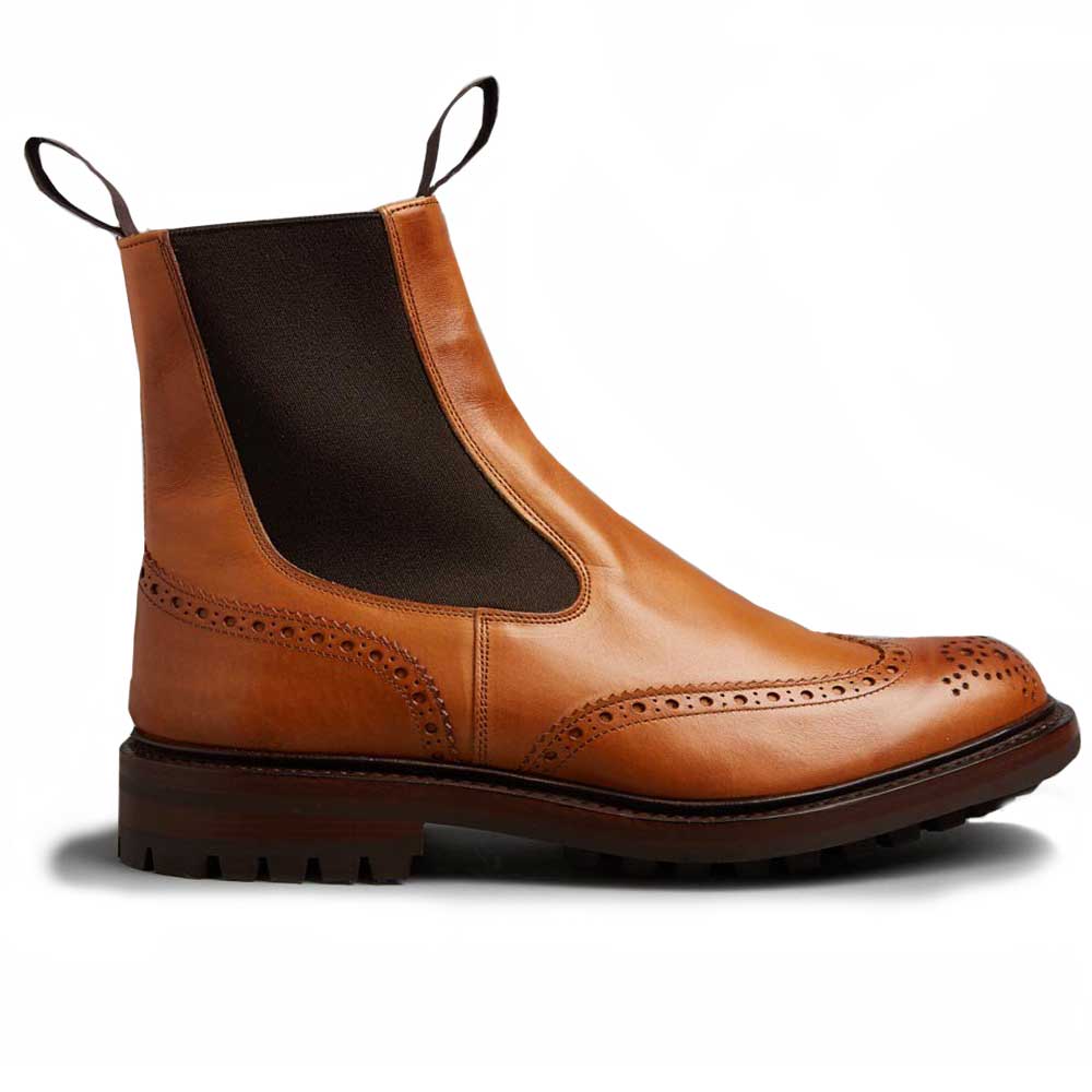 Tricker's Henry Elastic Brogue Boots - Dainite Sole