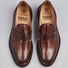 Load image into Gallery viewer, Tricker&#39;s James Penny Loafers - Leather Sole - Chestnut Burnished
