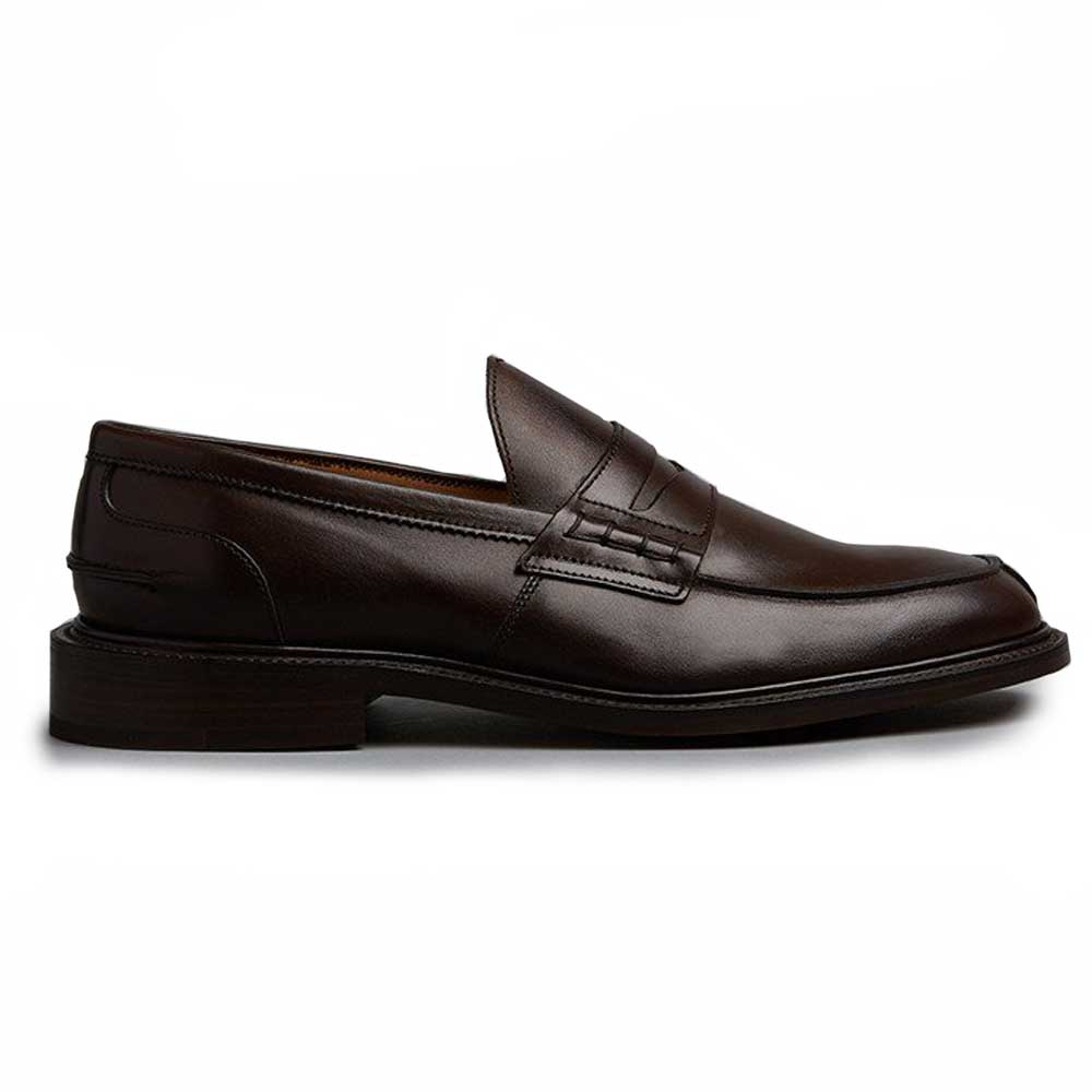 Tricker's James Penny Loafers - Leather Sole Espresso Burnished