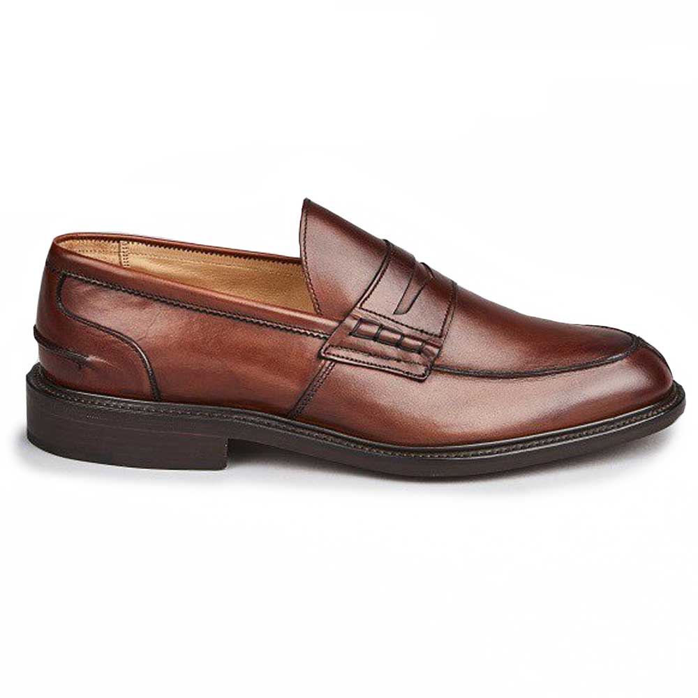 Tricker's James Penny Loafers - Leather Sole - Chestnut Burnished