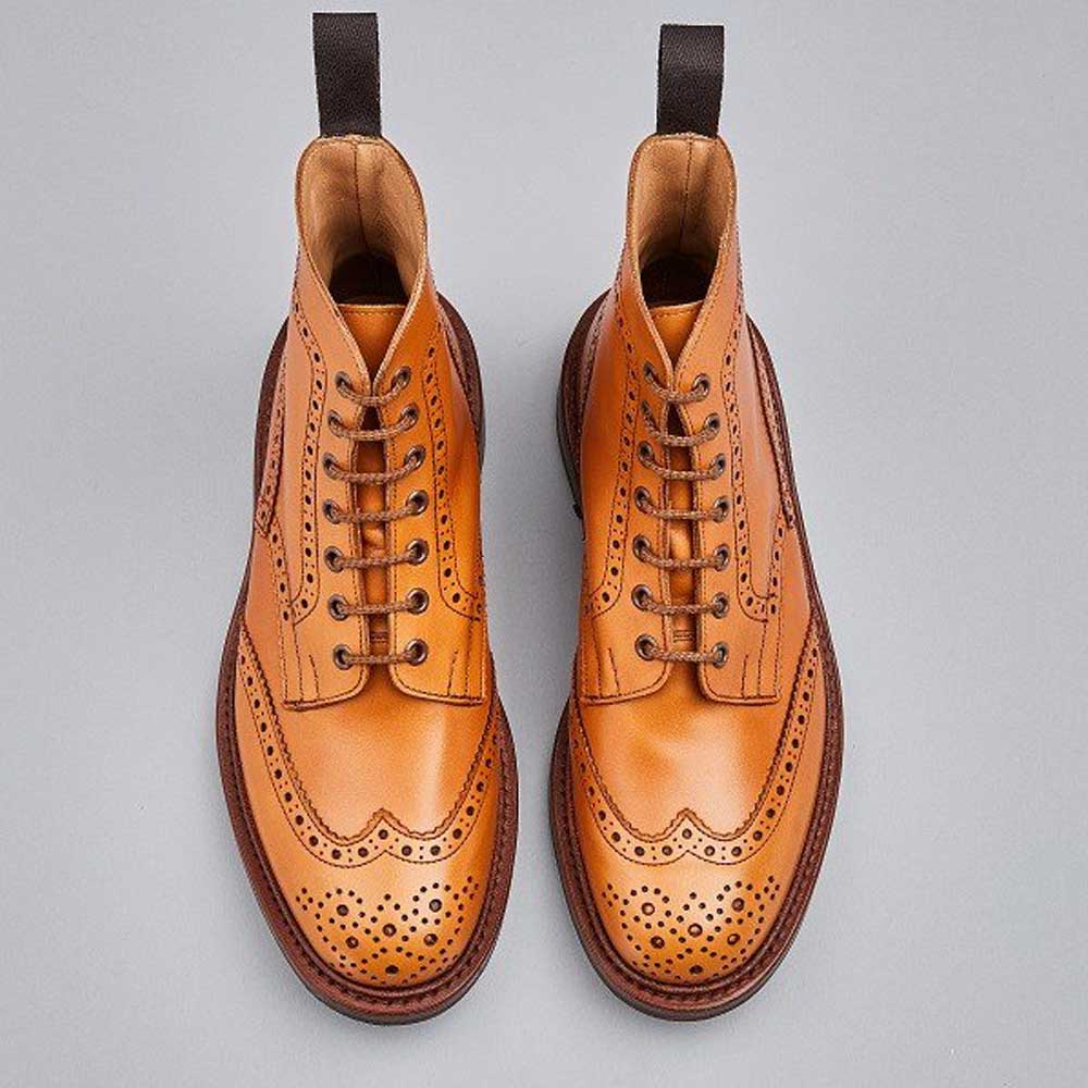 30% OFF TRICKER'S Stow Boots - Mens Leather Sole - Acorn Antique