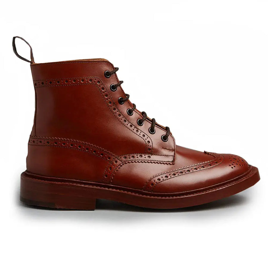 TRICKER'S Stow Boots Mens Dainite or Leather Sole Marron Antique