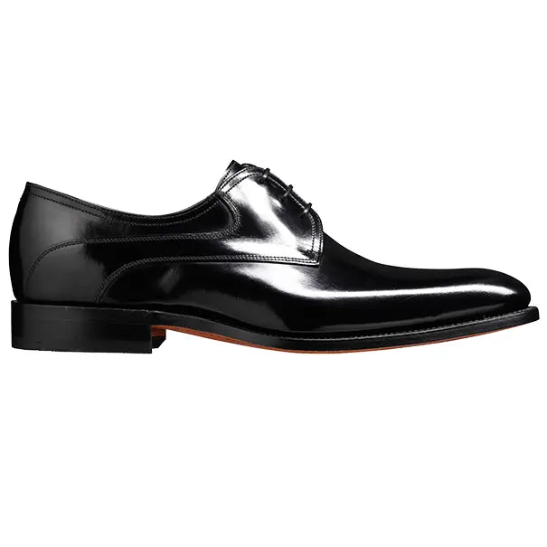 BARKER Wickham Shoes - Mens Derby Style - Black Hi-Shine Barker Shoes